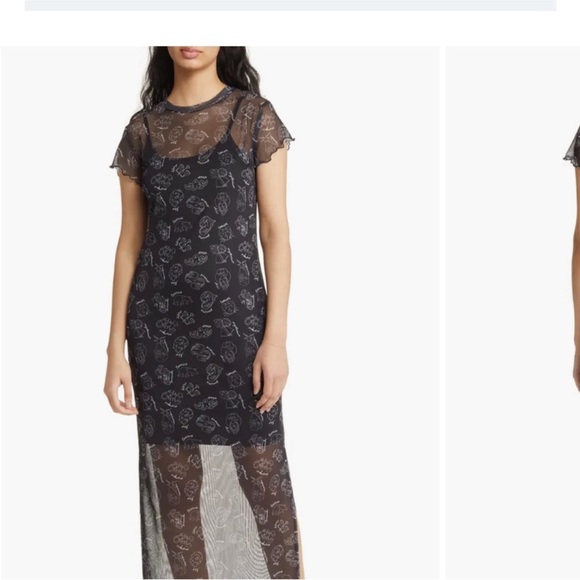 Dressed in LALA Black Zodiac Midi Sheer Dress NWT - Picture 5 of 8